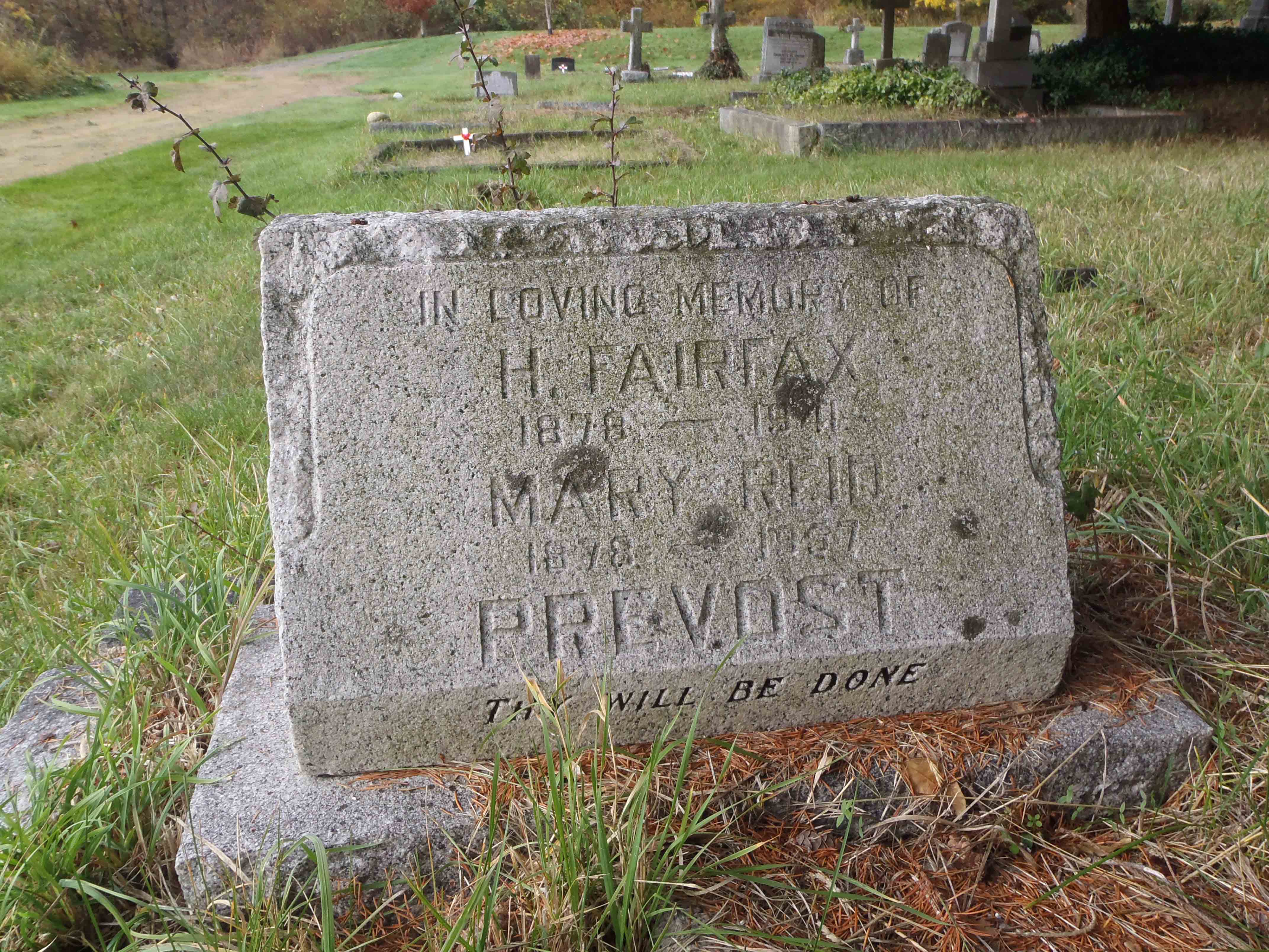 Harold Fairfax Prevost tombstone